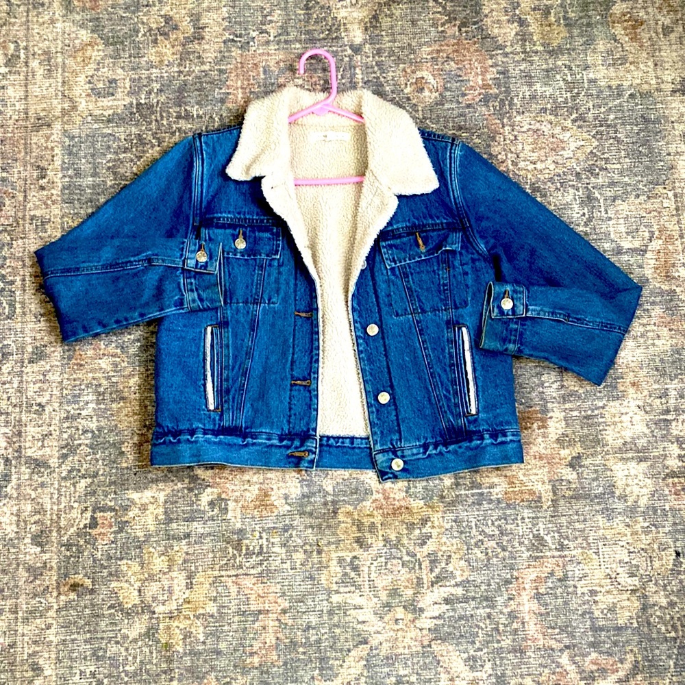 Jean jacket. Great for hiking, and even just a warm layer for around the house!